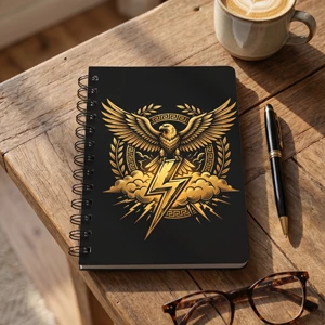 Zeus Spiral Journal with Eagle & Lightning Design