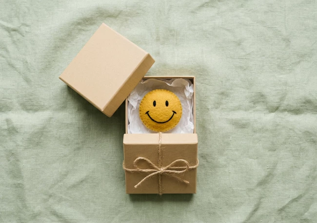 A woman with her gift