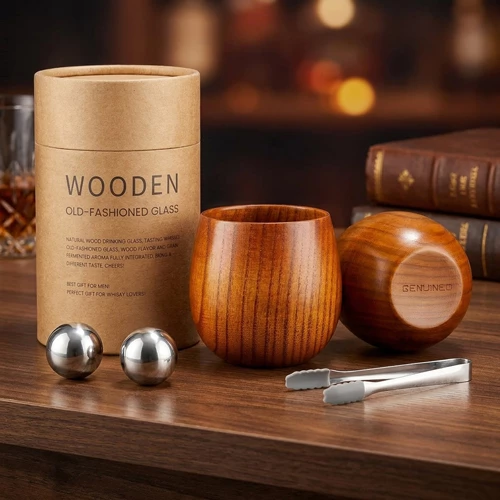 Wooden Bourbon Glass